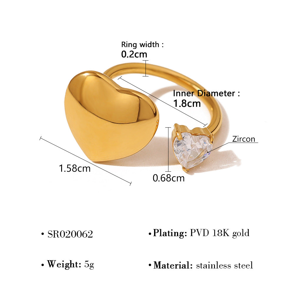 Cute Gold Plated Heart Open Ad - DippedShop Wholesale - #9907