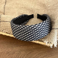 Simple Linen Plaid Soft Padded Wide Headband 6W6HBD374
