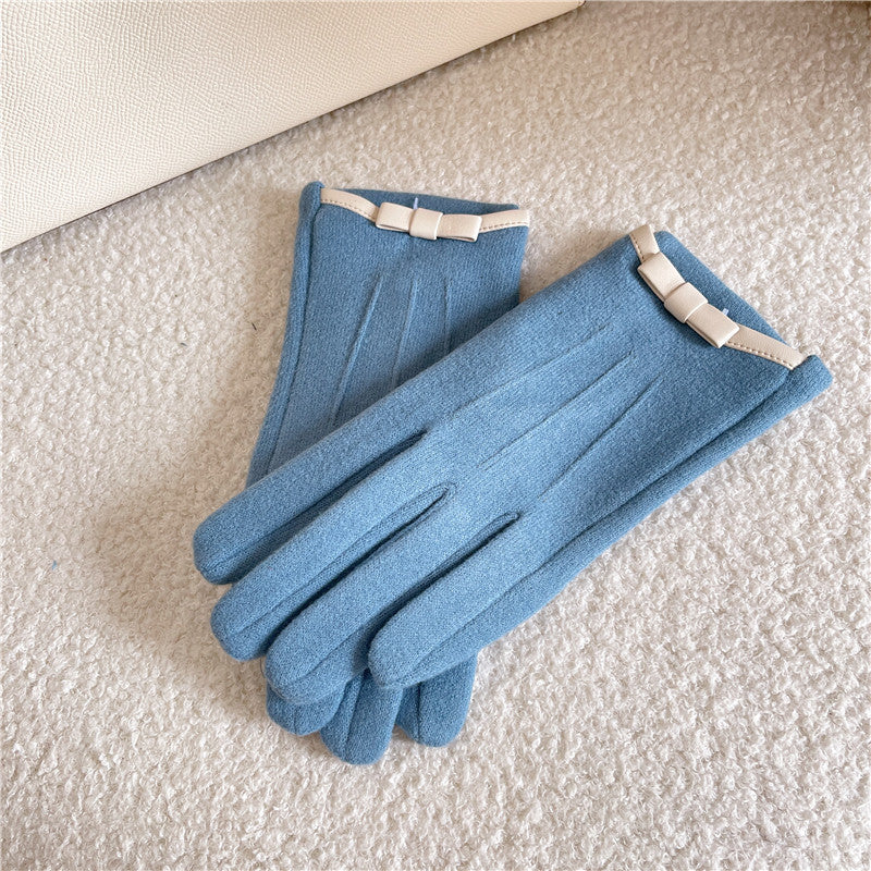 Bowknot Plush Touchscreen Gloves - DippedShop Wholesale - #4771