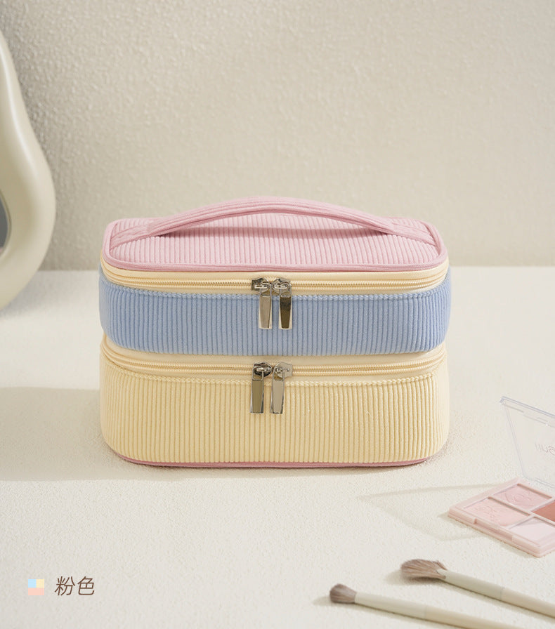 Stylish Color Block Double Layer Cosmetic Bag 6S5CO120