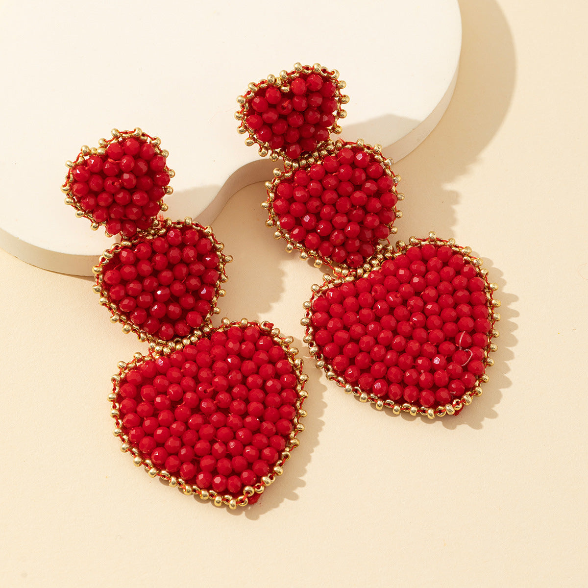 Heart Beads Earrings - DippedShop Wholesale - #7427