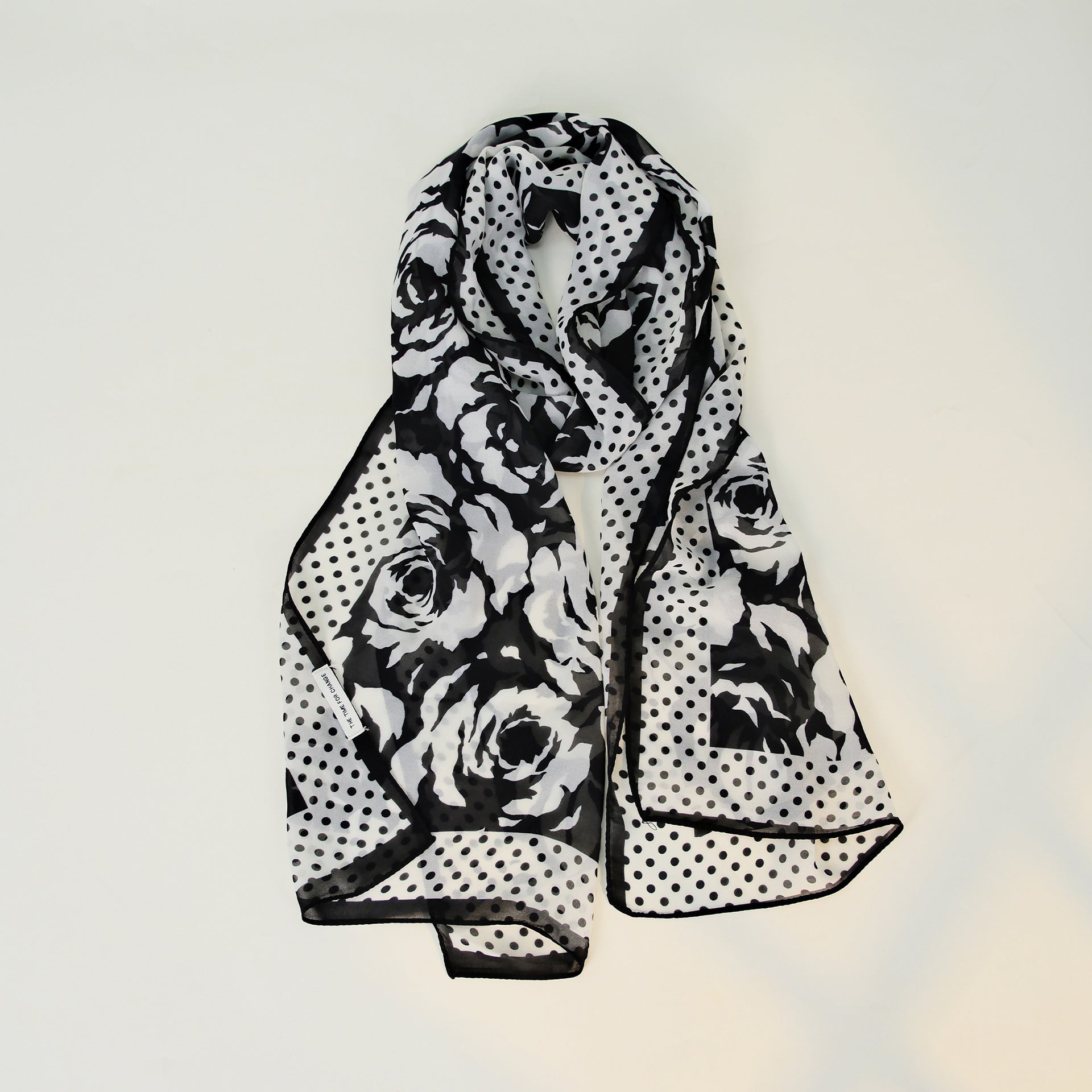 Chic Color Block Polka Dots Silk Scarf 6W6NSI256