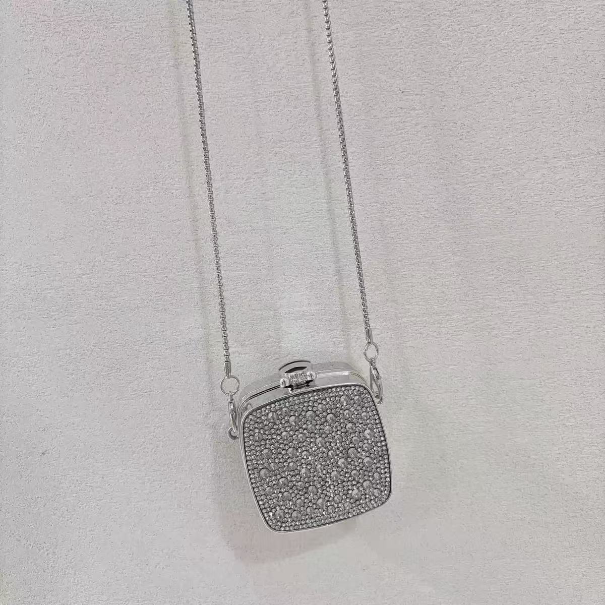 Glitter Rhinestone Acrylic Mini Apple Crossbody Bag 6W10BBG1736