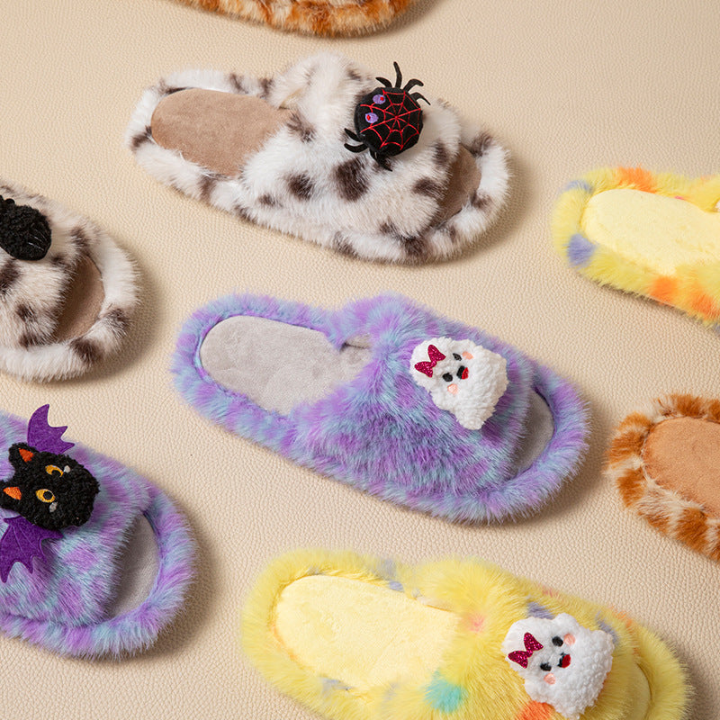 Spooky Halloween Cartoon Plush Slippers 6W8FSP223
