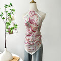 Painting Pleated Beads Scarf Halter Camisole MK2BW6W6NSI23