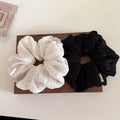 Elegant Floral Embroidery Ruffled Hair Scrunchies MK2BW6W6HSR80