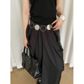 Trendy Cowgirl Cool Patchwork Wide Leather Belt 6W6JBT140