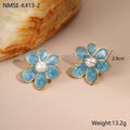 Vintage Enamel Flower Earrings - DippedShop Wholesale - #6963