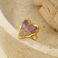 Elegant Crystal Heart Gold Pla - DippedShop Wholesale - #6307