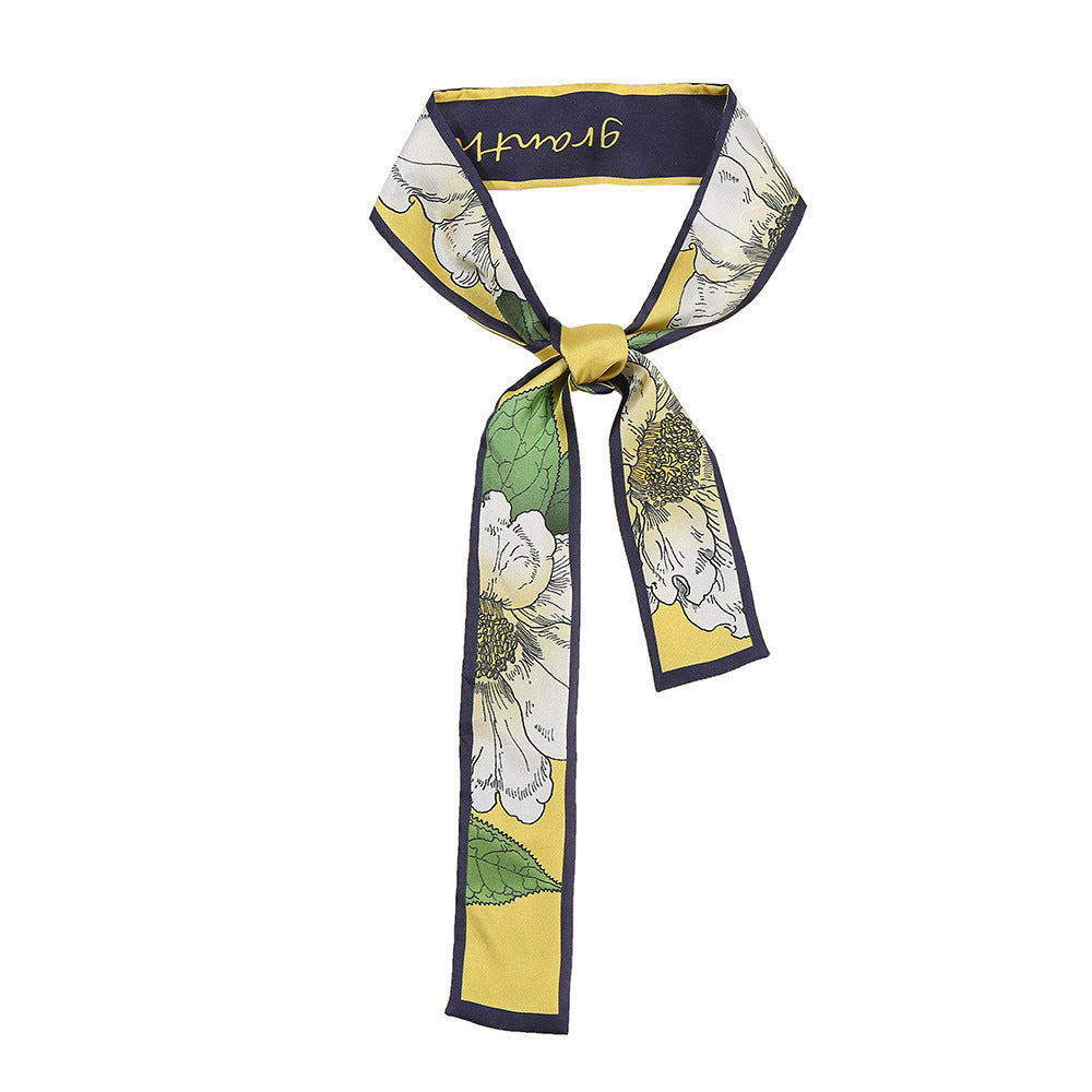 Chic Floral Print Skin Silk Scarf 6W6NSI221