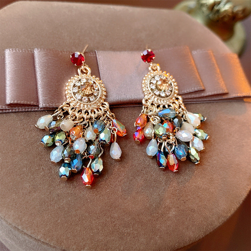 Crystal Teardrop Tassel Earrings 6W6JER803
