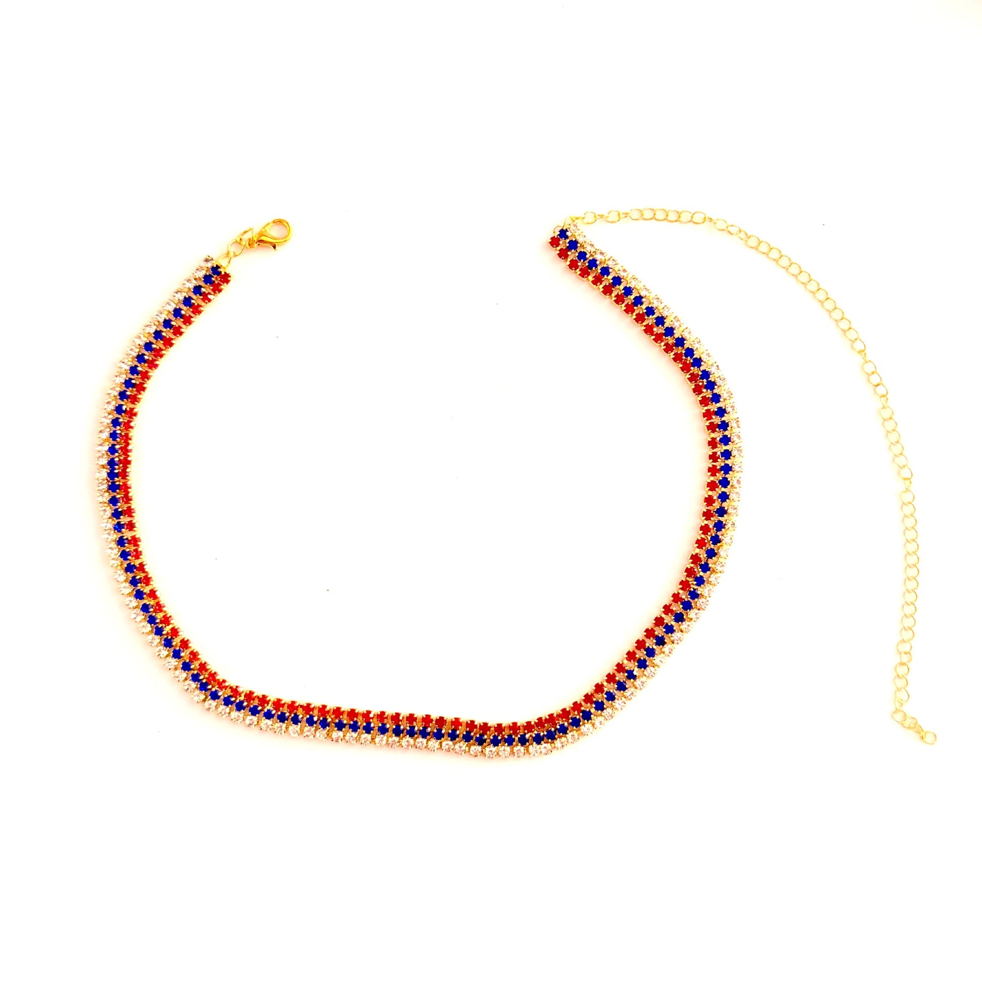 Elegant Gold Plated Sparkling Rhineatones Choker Necklace 8ZA6JNC281T