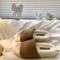 Fluffy Plush Platform Outdoor Open Toe Slippers 6W8FSP237