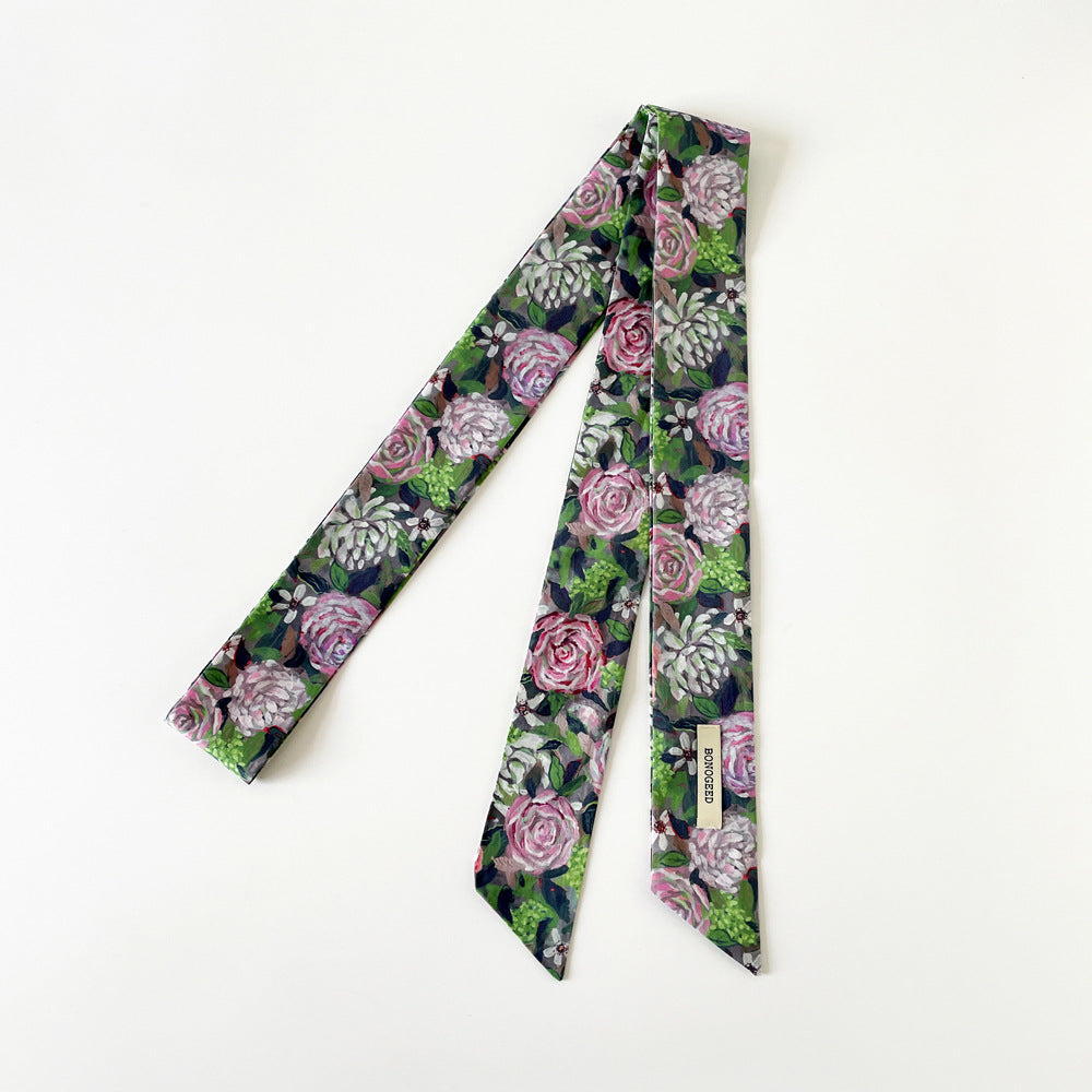 Simple Polka Dots Color Block Thin Long Scarf MK2BLW6W6NSI80