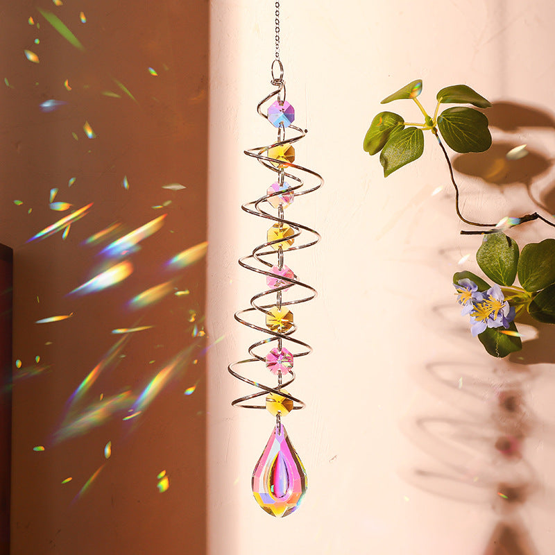 Creative Iridescent Crystal Ball Spiral Hanging Suncatcher MK2CZAS6H7HLS66