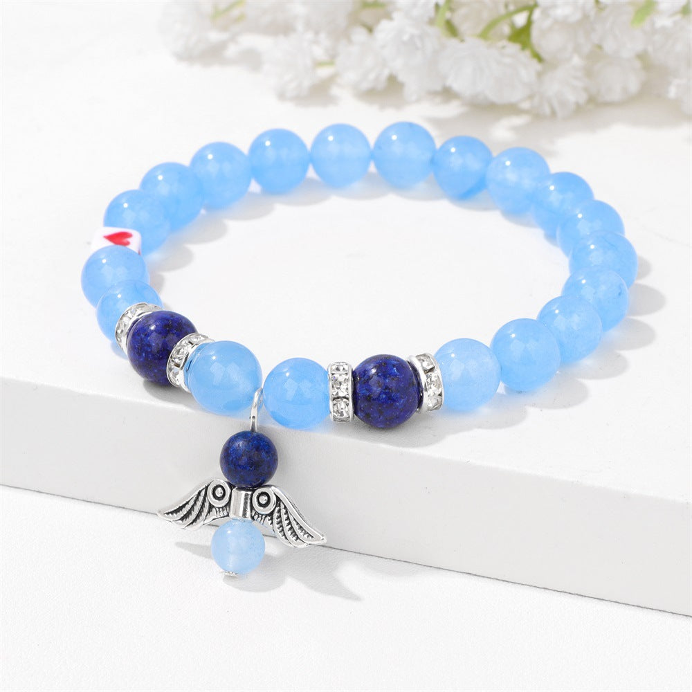 Elegant Wing Pendant Agate Beaded Bracelets DPJB1119