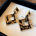 Trendy Leopard Print Circle Statement Hoop Earrongs 6W6JER758