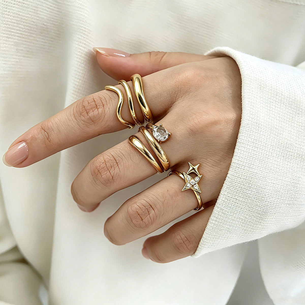 Minimalist Gold Plated Zirconi - DippedShop Wholesale - #8659
