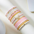 Cute Multi-Color Beaded Chain Stackable Bracelets 6W6JBR505