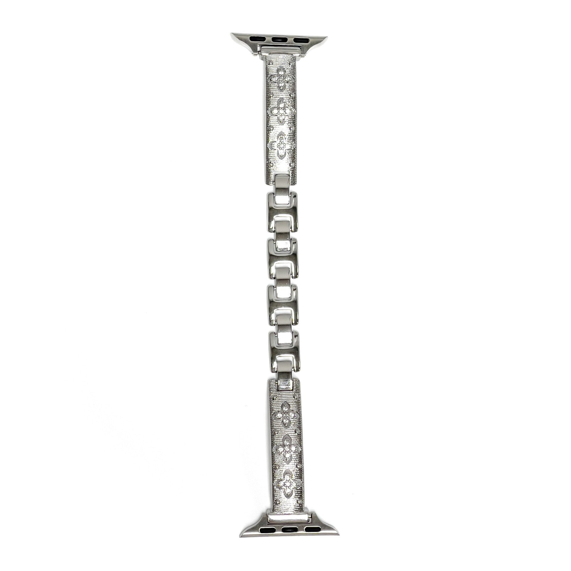 Elegant Clover Rhinestones Metal Watch Band 6W6JWA106