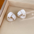 Minimalist Interlocking Geometric Stud Earrings 6W6JER827