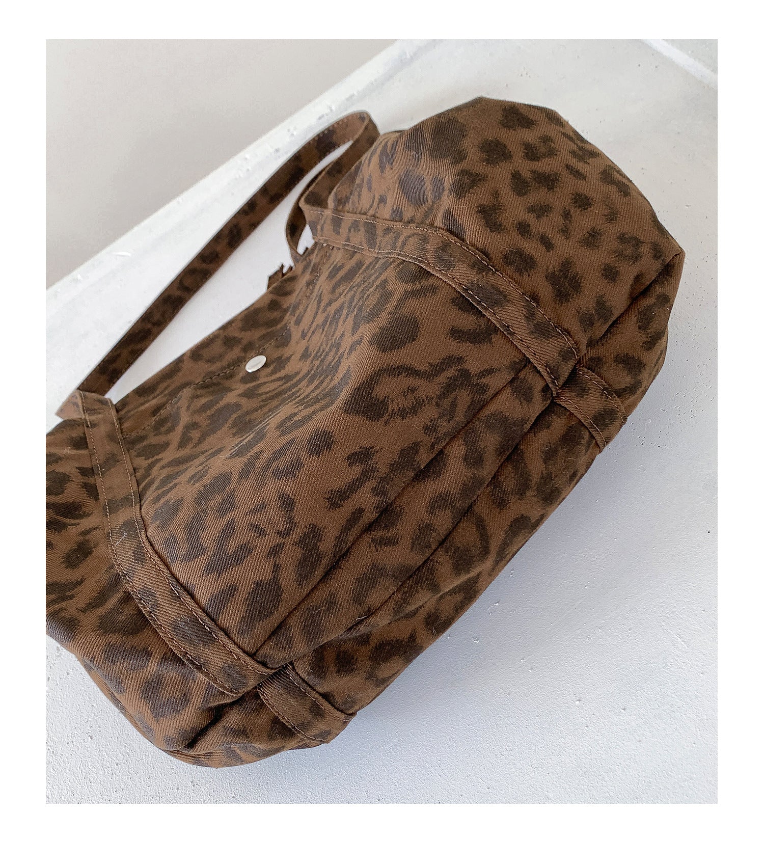 Vintage Leopard Print Large Capacity Shoulder Bag 6W10BBG1361
