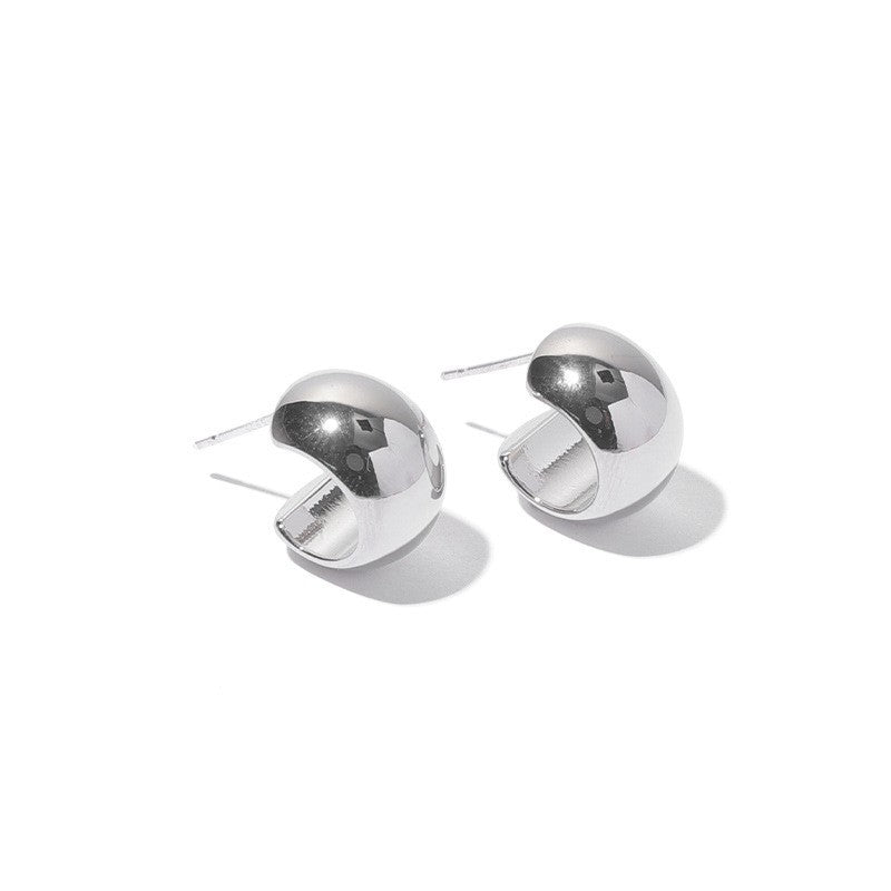 Gold Plated C Stud Earrings - DippedShop Wholesale - #1955