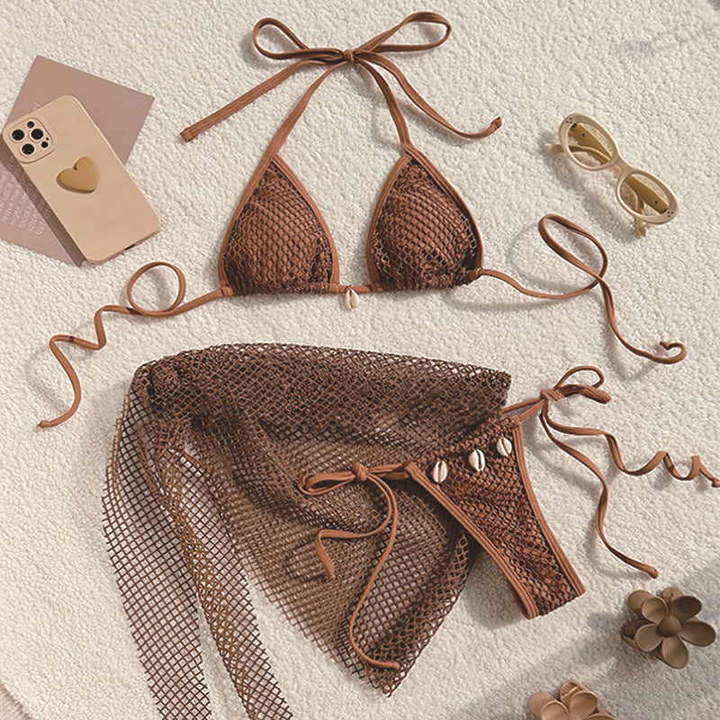 Solid Mesh String Swimwear - DippedShop Wholesale - #2339
