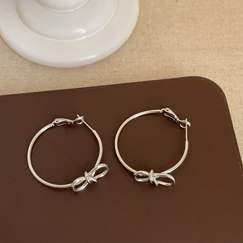 Bowknot Twisted Hoop Earrings - DippedShop Wholesale - #3587