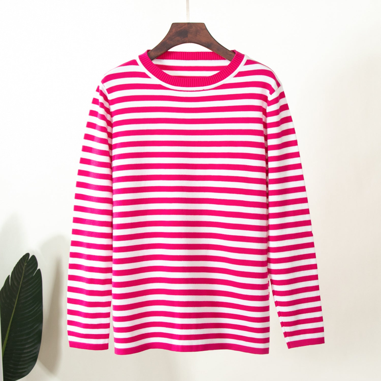 Round Collar Stripe Sweater - DippedShop Wholesale - #7491