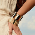 Gold Geometric Stretch Bracelet - DippedShop Wholesale - #4707