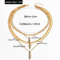 Layered Cross Pendant Necklace - DippedShop Wholesale - #3987
