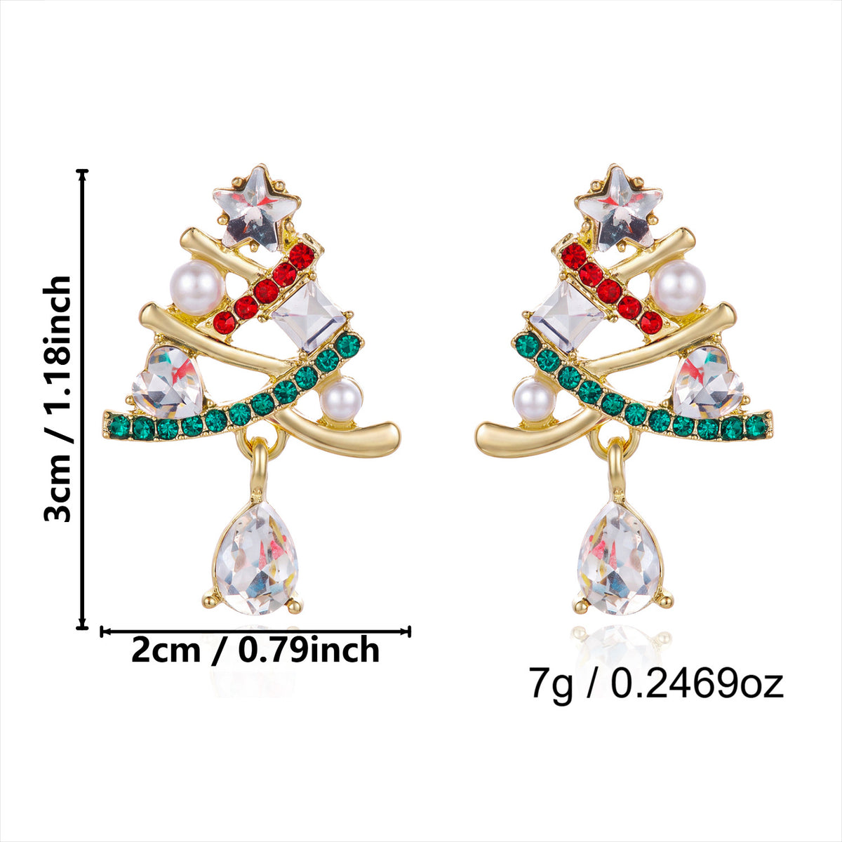 Creative Sparkly Rhinestone Snowflake Christmas Earrings 6W6JER682