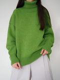 High Collar Loose Sweater - DippedShop Wholesale - #3603