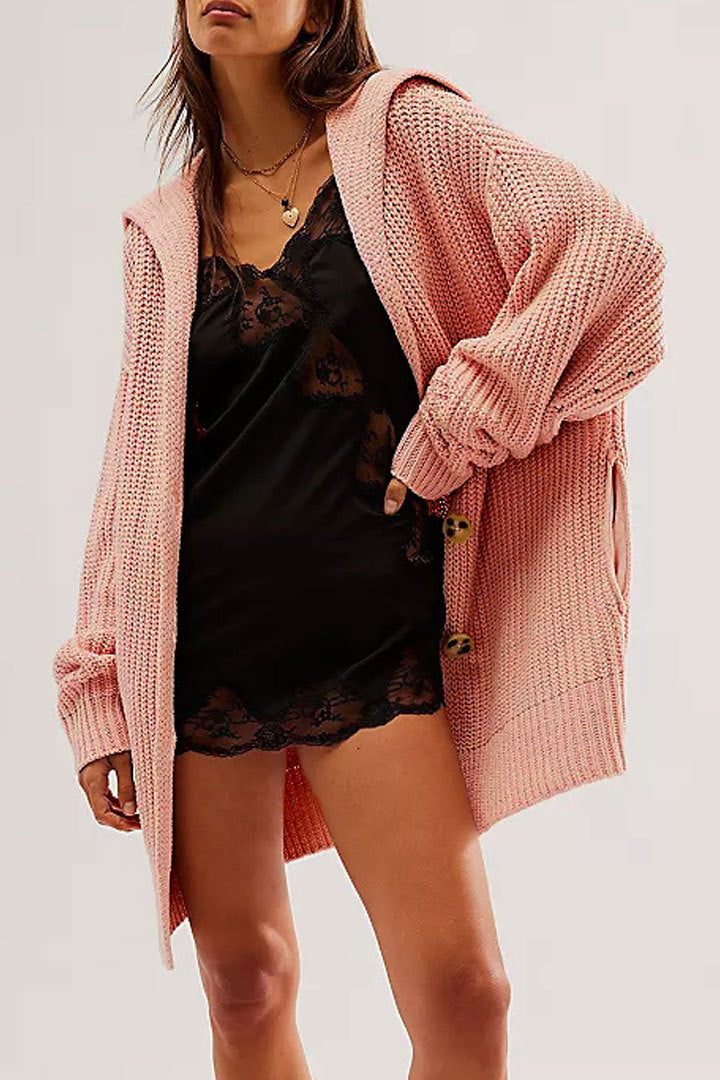 Lapel Loose Button Cardigan - DippedShop Wholesale - #8531