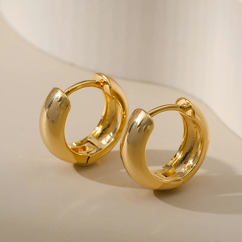 Gold Simple Small Hoop Earrings DPJE1219