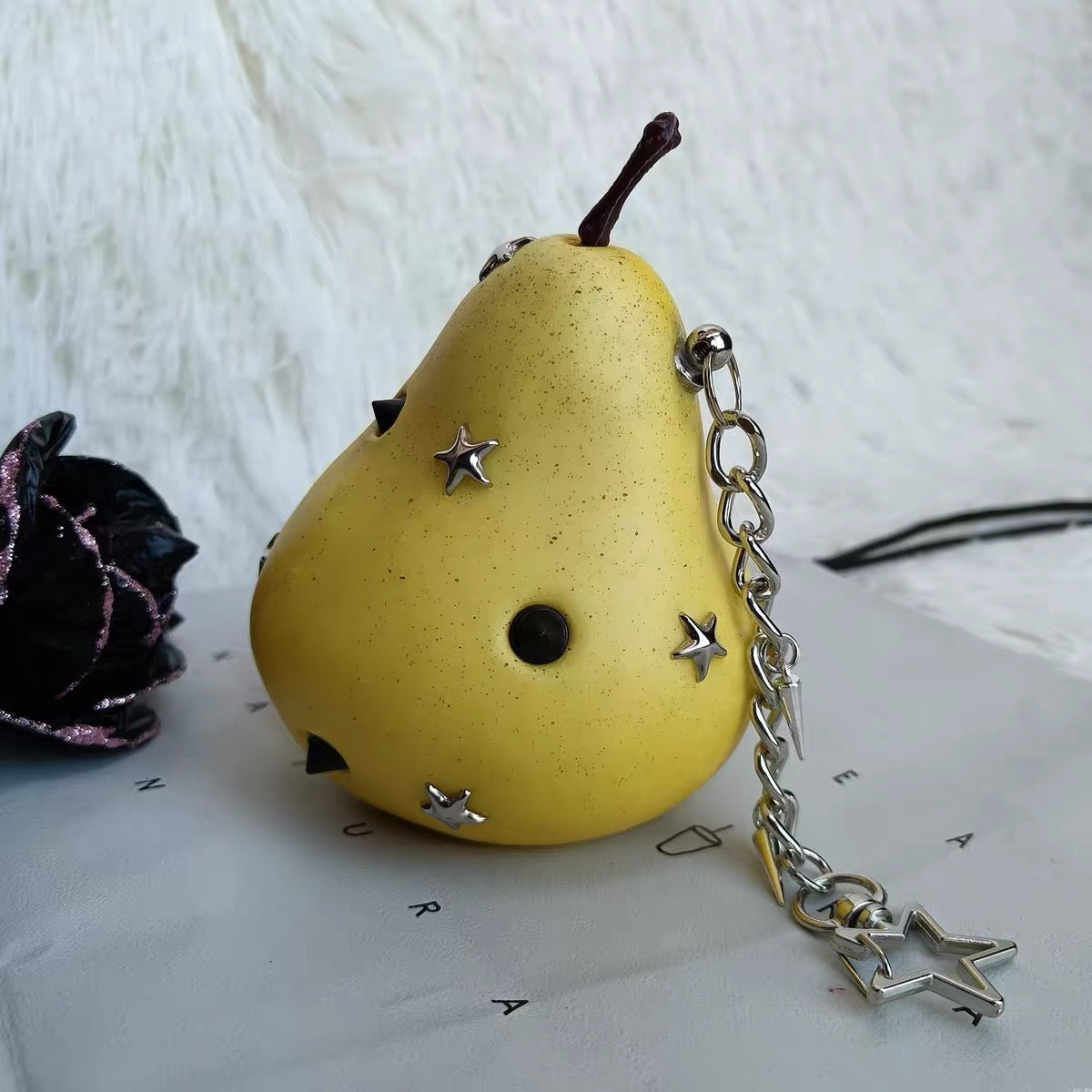 Punk Studded Spiked Faux Fruit Vegetable Bag Charm 6W10BBC706