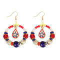 Retro Star Pendant Beaded Chain Frame Earring 8ZA6JER304L