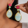Resin Teardrop Dangle Earrings - DippedShop Wholesale - #0227