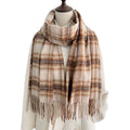 Classic Plaid Thicken Fringe Shawl - DippedShop Wholesale - #6259