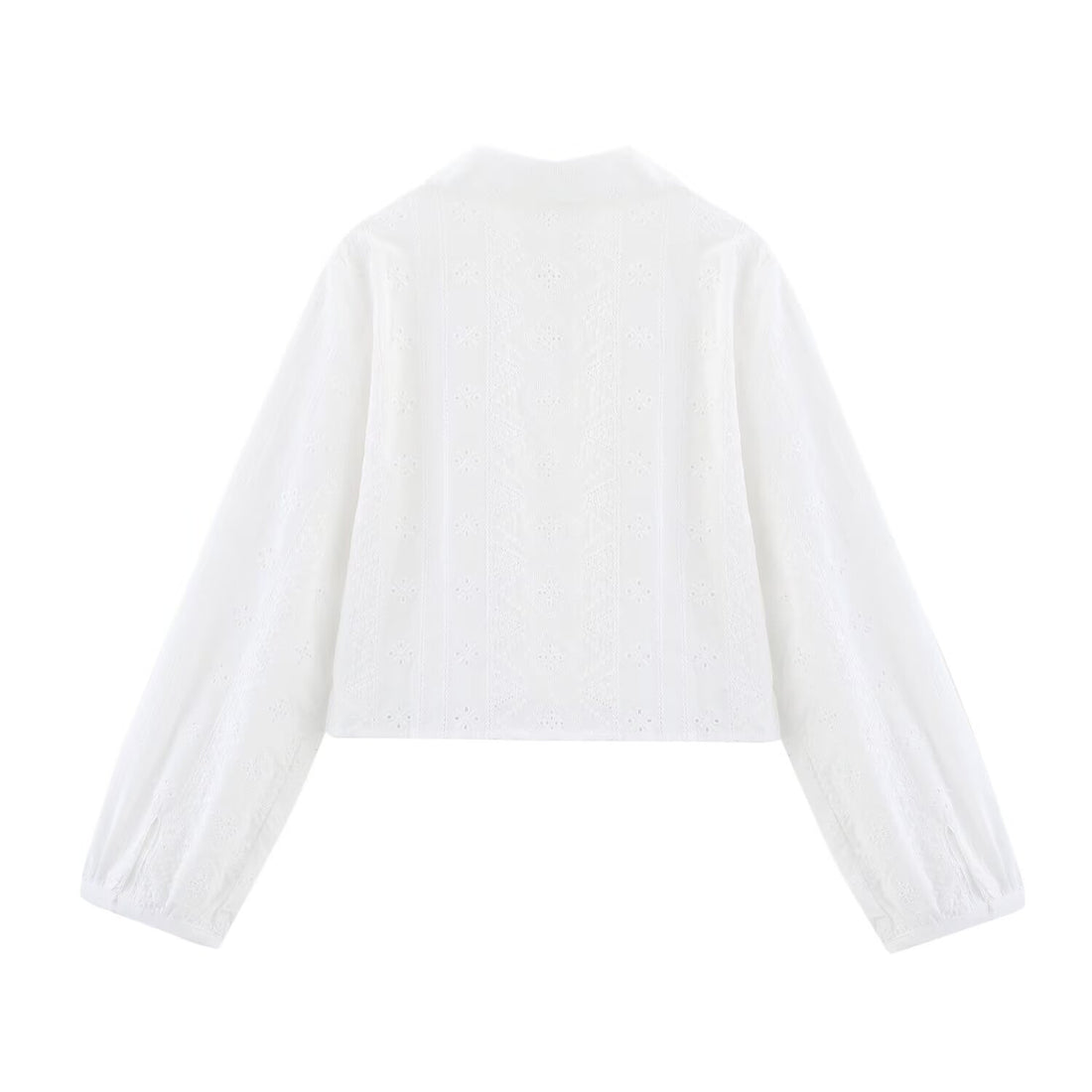 Trendy Embroidered Hollow Out Solid Color Top DP25D808