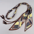Retro Paisley Print Rope Braided Scarf Belt 6W6JBT131