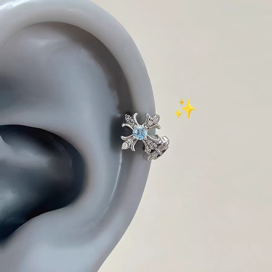Cross Rhinestone Hoop Earrings - DippedShop Wholesale - #3891