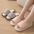 Linen Open Toe House Slippers - DippedShop Wholesale - #0339