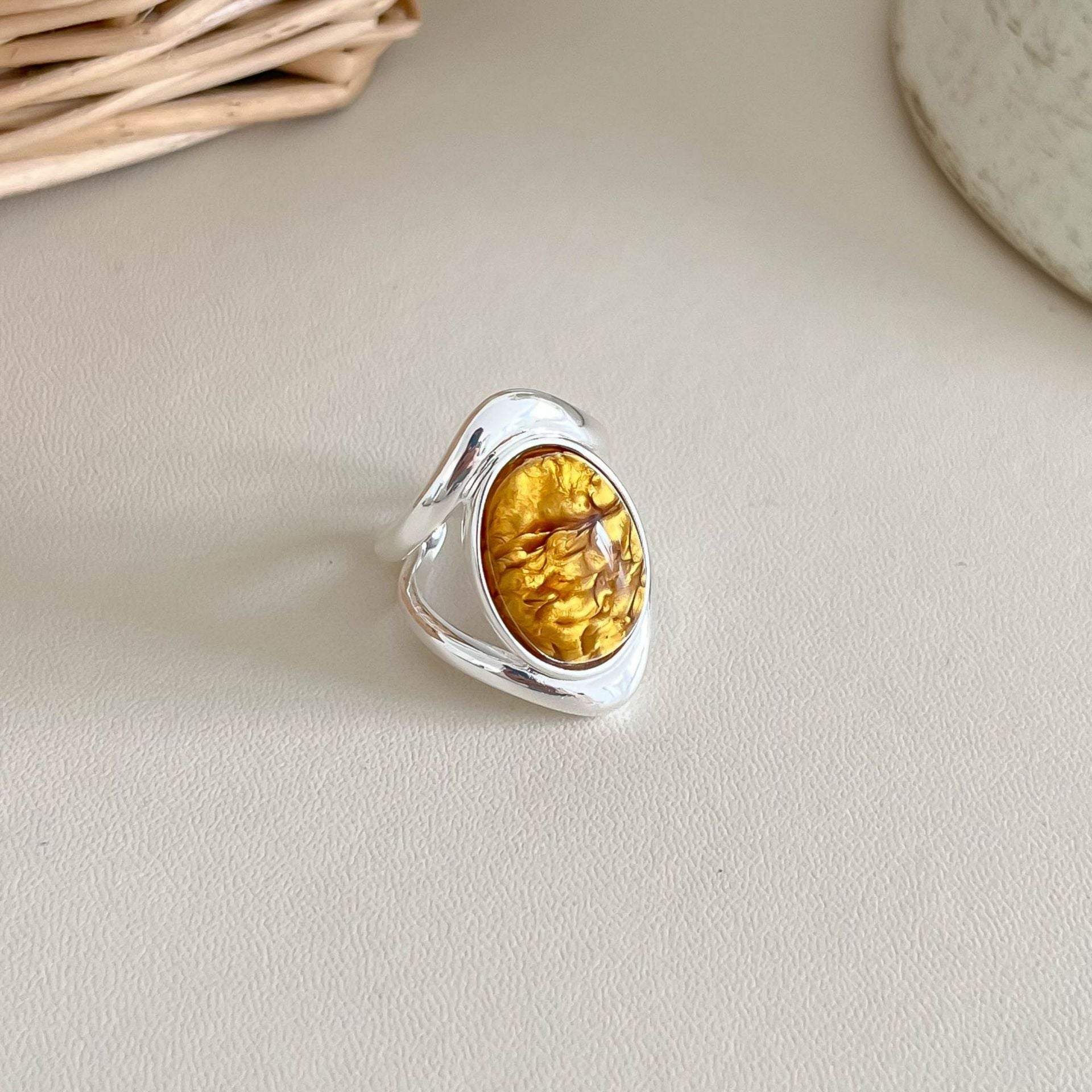 Gold Plated Natural Stone Open - DippedShop Wholesale - #1571