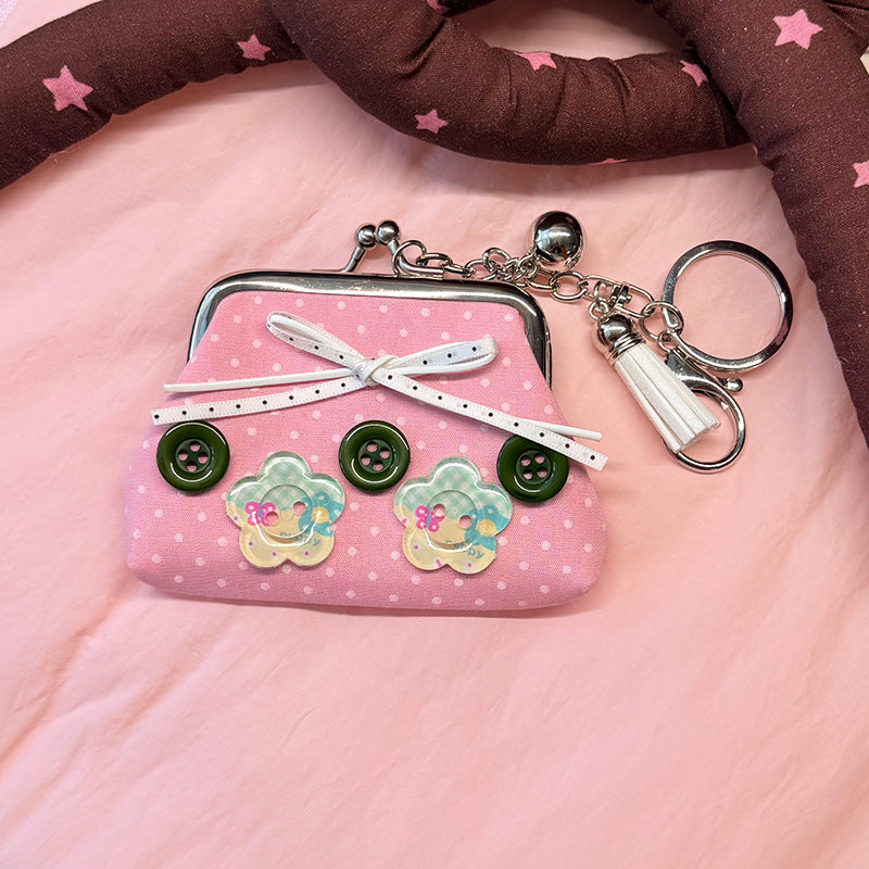 Floral Polka Dot Coin Purse - DippedShop Wholesale - #6227