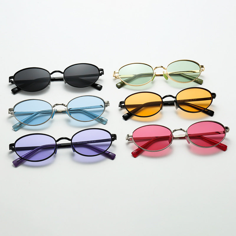 Retro Oval Metal Sunglasses - DippedShop Wholesale - #8931