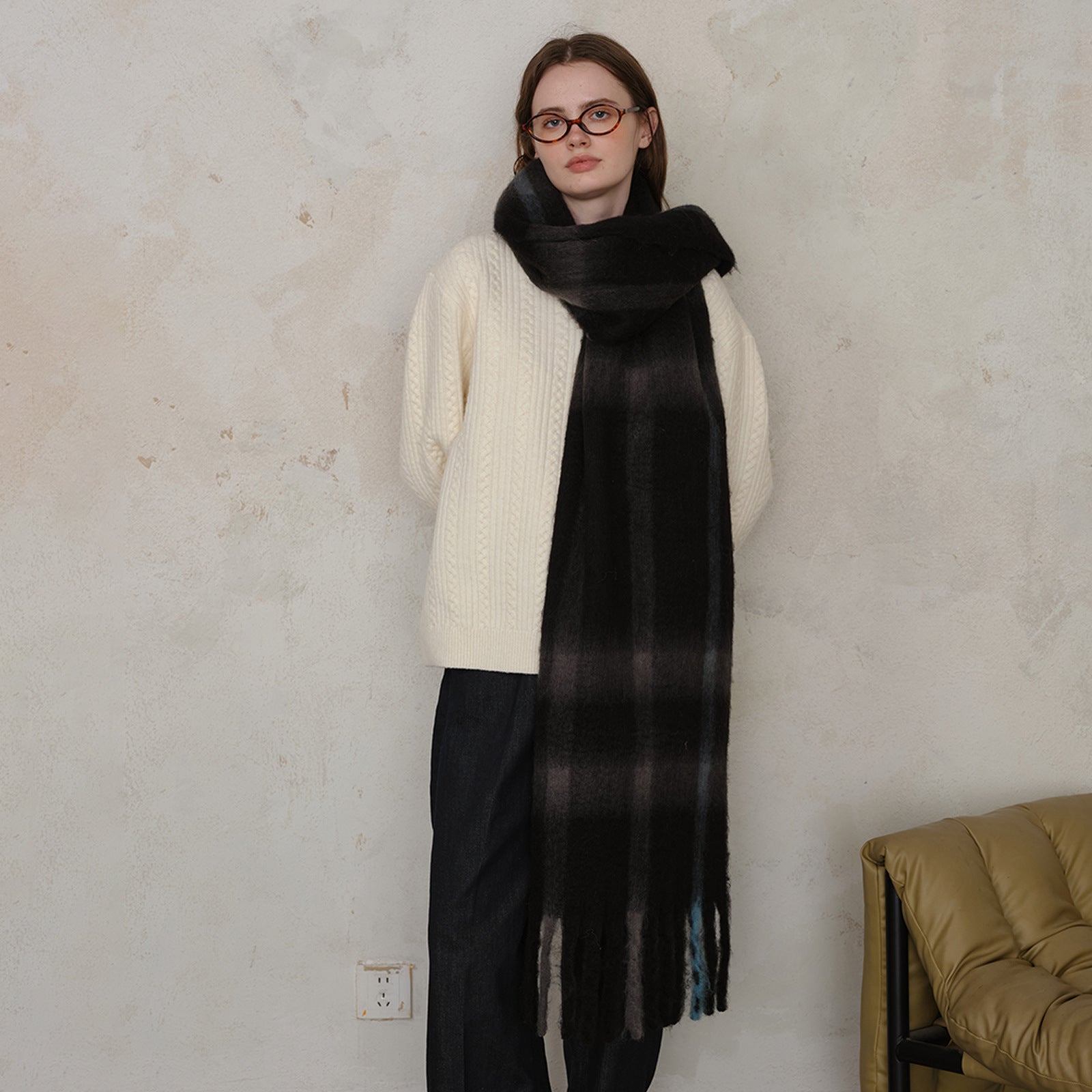 Vintage Soft Thick Imitation Cashmere Scarf 6W6NSW296