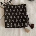 Polka Dot Paisley Print Tassel Neck Scarf MK2BK6W6HHS26