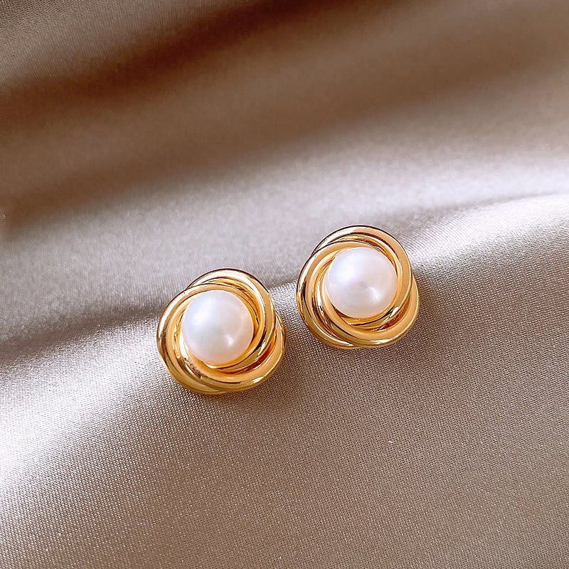 Simple Delicate Pearl Stud Earrimgs DPJR1465